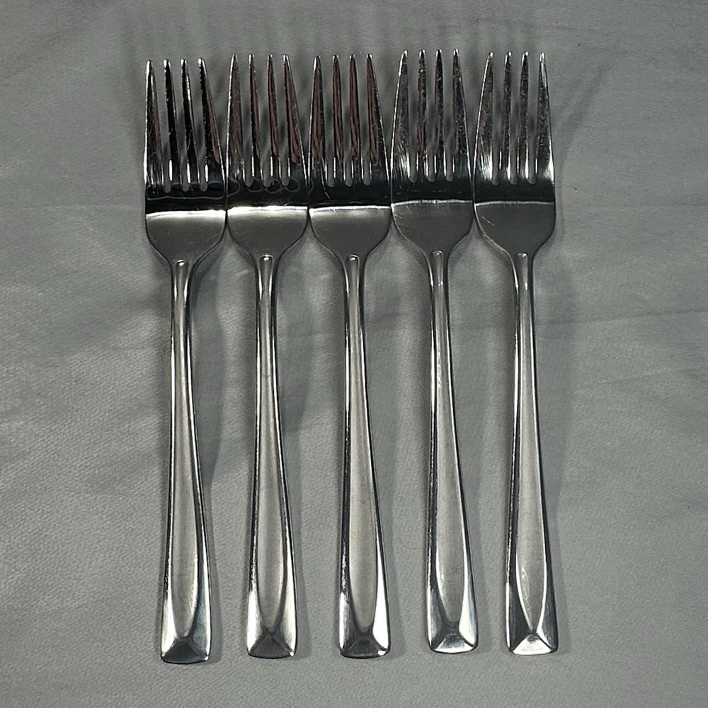 Oneida LINCOLN Stainless Set Of 5 Salad Forks
